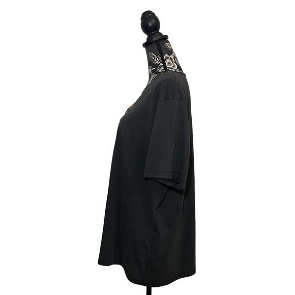 Vintage Delia Burke T-Shirt Leopard Cheetah Embroidered Applique Gray - Size 1X - Picture 9 of 11